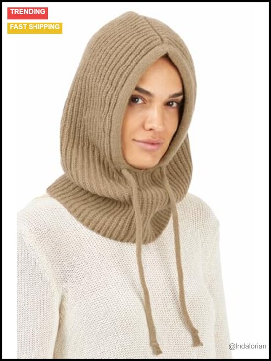 Hooded Scarf Beanie for Men Women Balaclava Hat Winter Windproof Ear Warmer